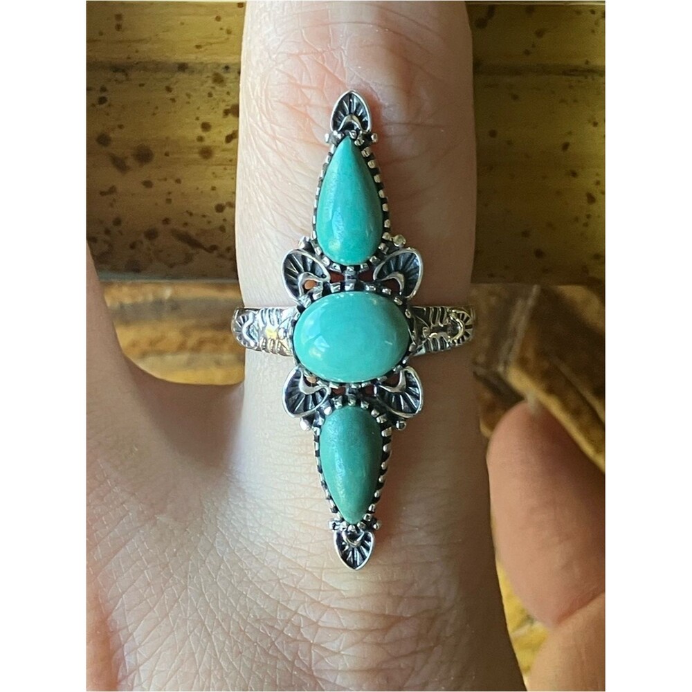 Royston Turquoise Sterling Silver Ring Size 8